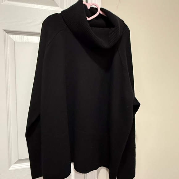Athleta Alpine Black Merino Wool Cashmere turtleneck sweater Sz XL - Picture 4 of 16